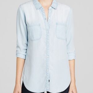 RAILS polka dot denim long sleeve shirt